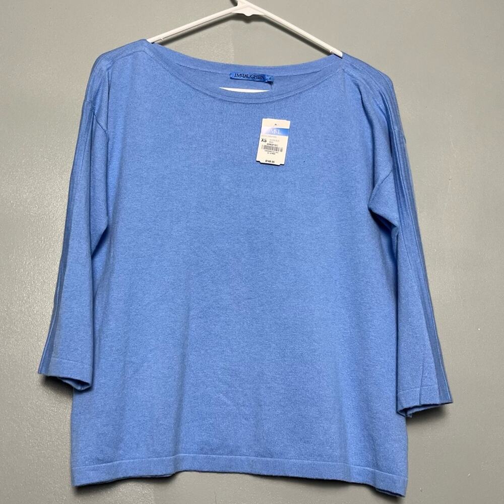 NWT J. McLaughlin Mecox Cotton Modal Soft Sweater Heaven Blue Soft Women’s XS